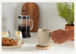 Stoneware Coffee Mug Set, Glossy Stain-Resistant Glaze