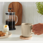 Stoneware Coffee Mug Set, Glossy Stain-Resistant Glaze