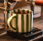 Hand-Painted Striped Artistic Ceramic Cup And Saucer Set