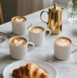 Matte White Ceramic Mug Set, Versatile Drinkware - Image 2