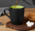 Matte Black Ceramic Coffee Mug Set (6-Piece) With Colored Interiors