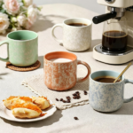 Modern-Style Ceramic Mug Set (4-Piece) With Handles