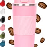 Leak-Proof Portable Vacuum-Insulated Stainless Steel Coffee Mug