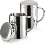 Double-Walled Vacuum-Insulated Stainless Steel Coffee Mug With Lid And Handle