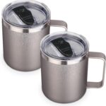 Double-Walled Vacuum-Insulated Stainless Steel Coffee Mug With Lid And Handle