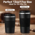 Portable Vacuum-Insulated Stainless Steel Coffee Mug With Leak-Proof Lid - Image 2