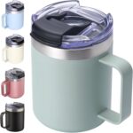 Insulated Stainless Steel Travel Coffee Mug With Flip Lid