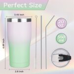 Powder-Coated Insulated Stainless Steel Tumbler With Lid And Straw - Image 2
