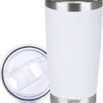 Powder-Coated Double-Walled Insulated Stainless Steel Tumbler With Lid