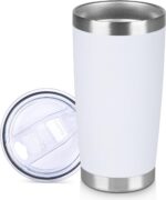 Powder-Coated Double-Walled Insulated Stainless Steel Tumbler With Lid