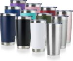 Powder-Coated Insulated Stainless Steel Tumbler With Lid
