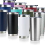 Powder-Coated Insulated Stainless Steel Tumbler With Lid